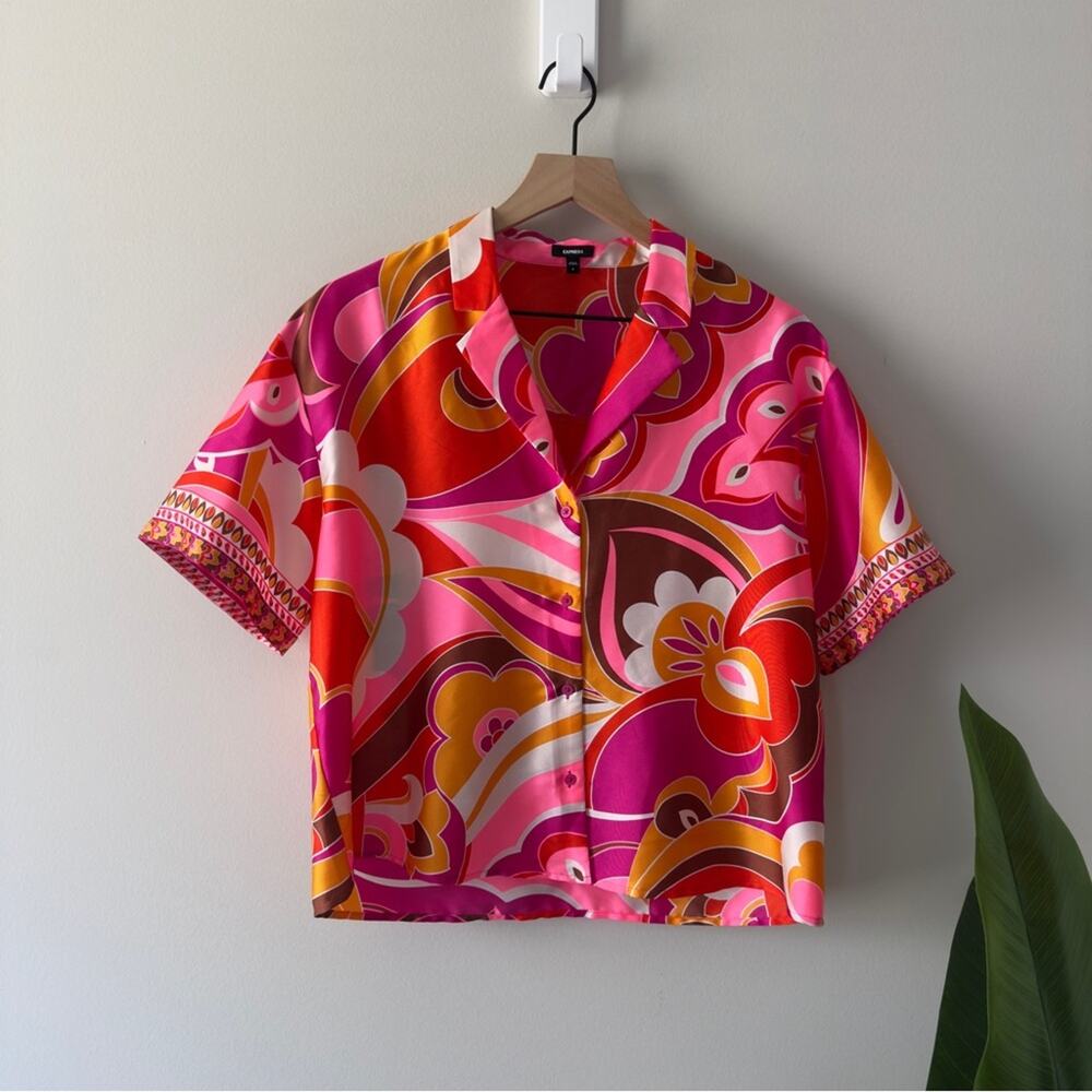 Express Pink and Orange Patterned Set Vibrant But… - image 2